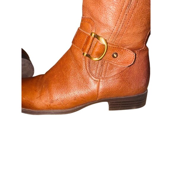 Naturalizer Brown Leather Knee-High Riding Boots 7 Wide Calf N5 Comfort Preppy - Picture 10 of 16